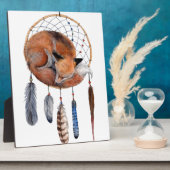 Red Fox Sleeping on Dreamcatcher Fotoplatte (Seite)