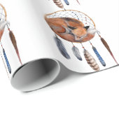 Red Fox Sleeping on Dreamcatcher Geschenkpapier (Rolleneckpunkt)