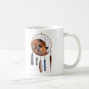 Red Fox Sleeping on Dreamcatcher Kaffeetasse