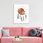 Red Fox Sleeping on Dreamcatcher Leinwanddruck (Insitu (Wohnzimmer))