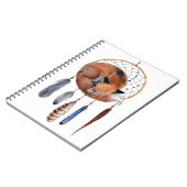 Red Fox Sleeping on Dreamcatcher Notizblock (Linke Seite)