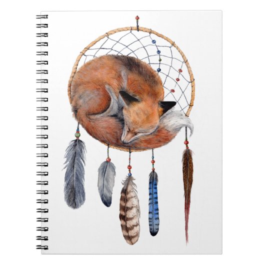 Red Fox Sleeping on Dreamcatcher Notizblock (Vorderseite)