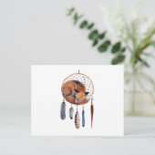 Red Fox Sleeping on Dreamcatcher Postkarte (Stehend Vorderseite)