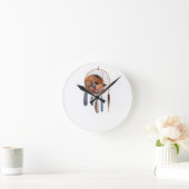 Red Fox Sleeping on Dreamcatcher Runde Wanduhr (Zuhause)