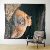 Red Fox Sleeping Wandteppich (Beispiel (Horizontal))