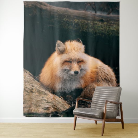 Red Fox Sleeping Wandteppich (Beispiel)