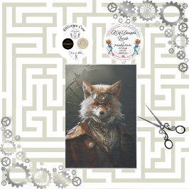 Red Fox Steampunk Dekoupage Seidenpapier