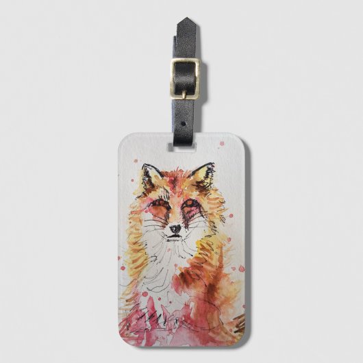 Red Fox Süße Tier Art Zeichnend Gepäckmarke Gepäckanhänger (Vorderseite Vertikal)