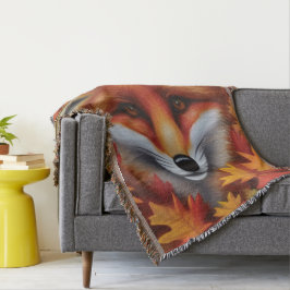 Red Fox Throw Blanket Decke