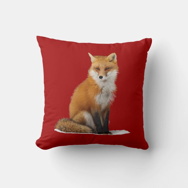 'Red Fox' Throw Kissen (Vorderseite)