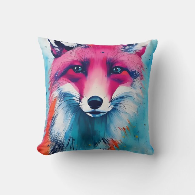 Red Fox Throw Kissen (Vorderseite)