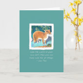 Red Fox über das blaugrüne Denken von Ihnen/Danke Karte (Gelbe Blume)