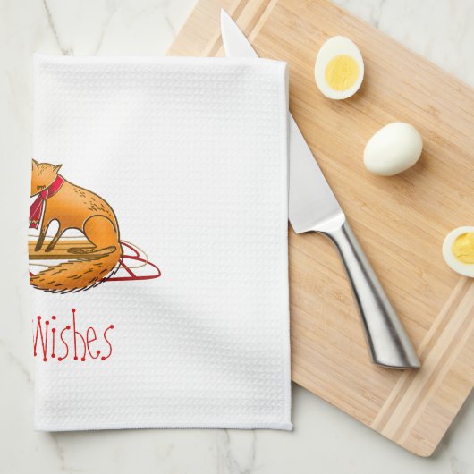 Red Fox und Red Robin Best Wünsche Geschirrtuch (Viertel Falte)