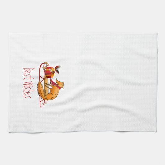 Red Fox und Red Robin Best Wünsche Geschirrtuch (Horizontal)