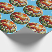 Red Fox und Sun Geschenkpapier (Ecke)