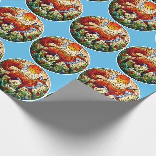 Red Fox und Sun Geschenkpapier (Ecke)