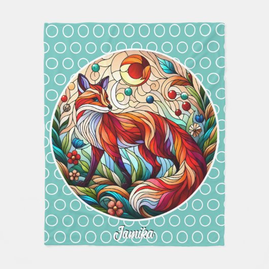 Red Fox und Sun Pale Green Fleecedecke (Vorderseite)