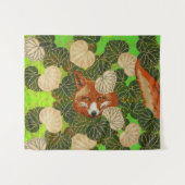 RED FOX UNTER DEN GRÜNEN BLÄTTER UND FOLIAGE WANDTEPPICH (Vorderseite (Horizontal))