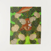 RED FOX UNTER DEN GRÜNEN BLÄTTER UND FOLIAGE WANDTEPPICH (Vorderseite)