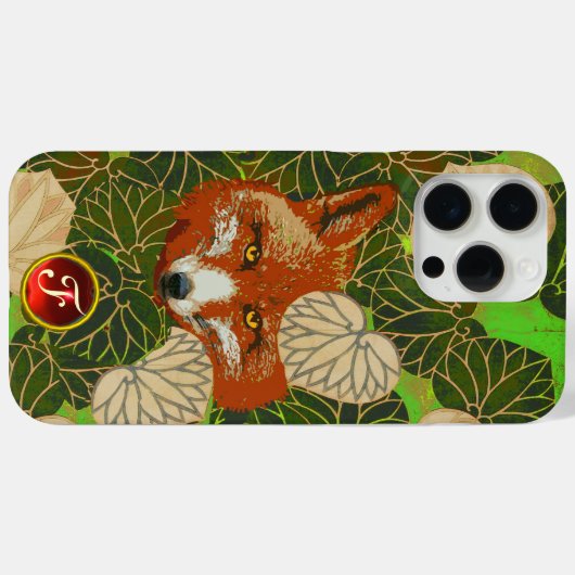 RED FOX UNTER GRÜNEN BLÄTTER UND FOLIAGE Monogramm Case-Mate iPhone Hülle (Rückseite (Horizontal))