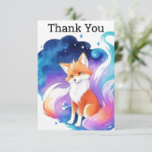 Red Fox Verzauberung Geburtstag Dankeskarte (Stehend Vorderseite)