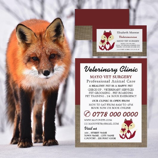 Red Fox, Veterinär, Veterinärdienst Flyer