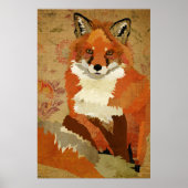 Red Fox Vintag Art Poster (Vorne)