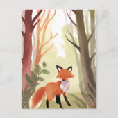 Red Fox | Waldtierfarbe Postkarte (Vorderseite)