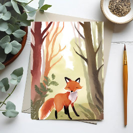 Red Fox | Waldtierfarbe Postkarte