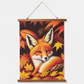 Red Fox Wall Tapestry Wandteppich Mit Holzrahmen (Vorderseite)