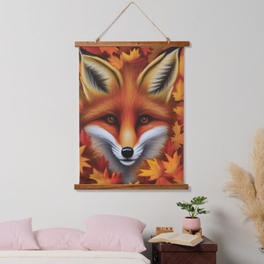 Red Fox Wall Tapestry Wandteppich Mit Holzrahmen (Schlafzimmer)