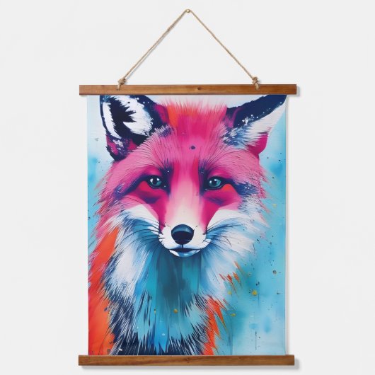 Red Fox Wandteppich Mit Holzrahmen (Vorderseite)