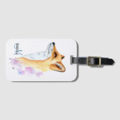 Red Fox Wasserfarbe Personalisiert Gepäckanhänger (Vorderseite (Horizontal))