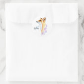 Red Fox Wasserfarbe Personalisiert Runder Aufkleber (Tasche)