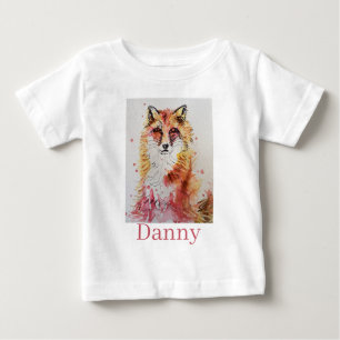 Red Fox Watercolor Erstgeburt Baby Boys Baby T Baby T-shirt