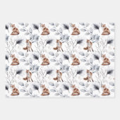 Red Fox Watercolor Forest Botanische Weihnachtszei Geschenkpapier Set (Vorderseite 2)