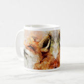 Red Fox Watercolor Portrait 01 Kaffeetasse (Vorderseite Links)