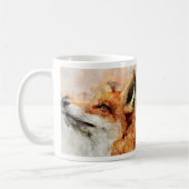 Red Fox Watercolor Portrait 01 Kaffeetasse (Links)