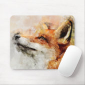 Red Fox Watercolor Portrait 01 Mousepad (Mit Mouse)