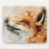 Red Fox Watercolor Portrait 01 Mousepad (Vorne)