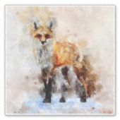 Red Fox Watercolor Portrait 02 Aufkleber (Vorderseite)
