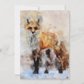 Red Fox Watercolor Portrait 02 Dankeskarte (Vorderseite)