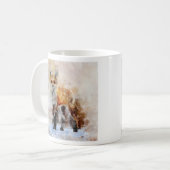 Red Fox Watercolor Portrait 02 Kaffeetasse (Vorderseite Links)