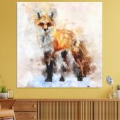 Red Fox Watercolor Portrait 02 Leinwanddruck (Insitu (Wohnzimmer))