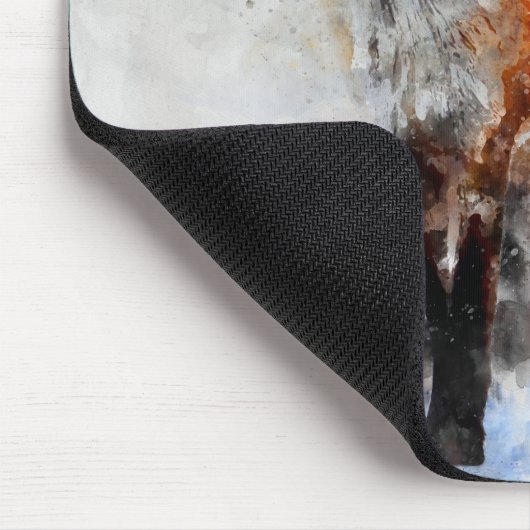 Red Fox Watercolor Portrait 02 Mousepad (Ecke)