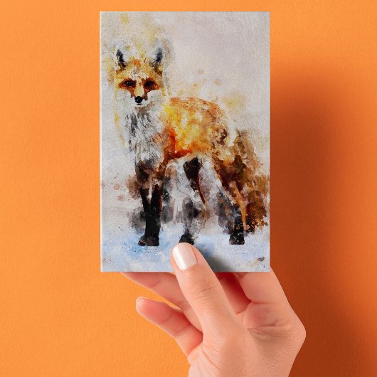 Red Fox Watercolor Portrait 02 Postkarte