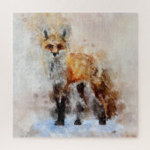 Red Fox Watercolor Portrait 02 Puzzle (Vertikal)