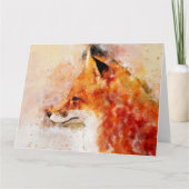 Red Fox Watercolor Portrait 03 Dankeskarte (Vorderseite)