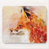 Red Fox Watercolor Portrait 03 Mousepad (Vorne)