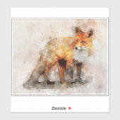 Red Fox Watercolor Portrait 04 Aufkleber (Blatt)